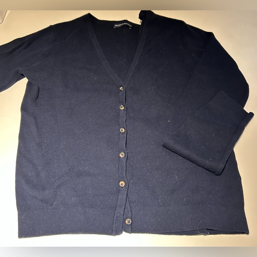 Brandy Melville Navy V-Neck Button-Front Cardigan